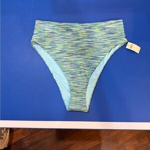 Aerie Blue and Green Textured Bikini Bottom